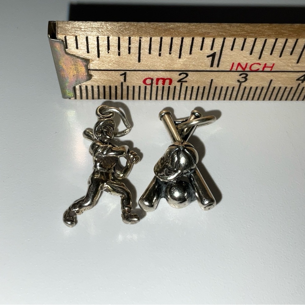 Baseball Player And A Bat, Ball & Glove Pendants